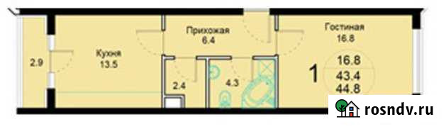 1-комнатная квартира, 45 м², 3/4 эт. на продажу в Дмитрове Дмитров - изображение 1