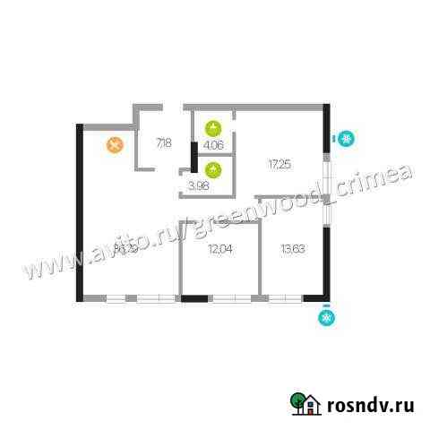 3-комнатная квартира, 94 м², 8/15 эт. на продажу в Симферополе Симферополь