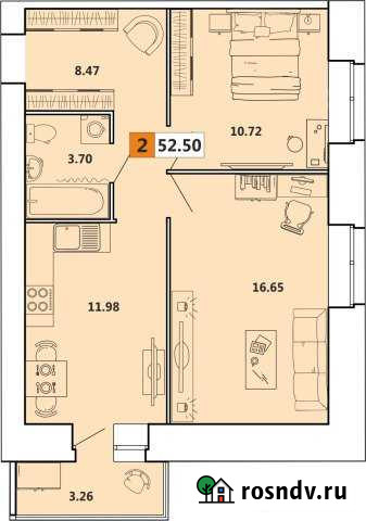 2-комнатная квартира, 53 м², 4/11 эт. на продажу в Архангельске Архангельск - изображение 1