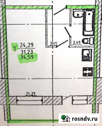 Квартира-студия, 35 м², 2/3 эт. на продажу в Брянске Брянск - изображение 1