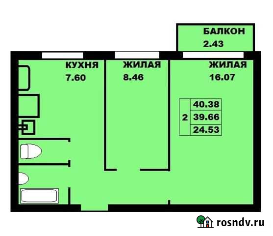 2-комнатная квартира, 40 м², 2/3 эт. на продажу в Таганроге Таганрог - изображение 1