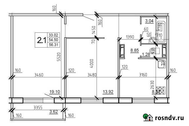 2-комнатная квартира, 56 м², 2/9 эт. на продажу в Великом Новгороде Великий Новгород - изображение 1