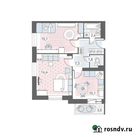 2-комнатная квартира, 55 м², 2/4 эт. на продажу в Янино-1 Янино-1 - изображение 1