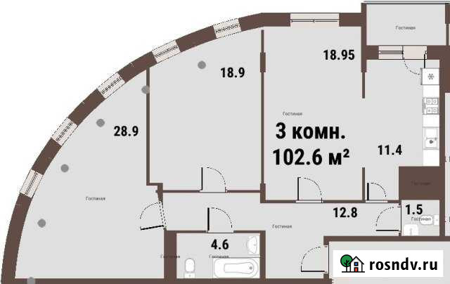 3-комнатная квартира, 102 м², 9/15 эт. на продажу в Твери Тверь - изображение 1