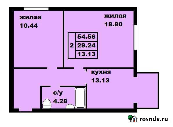 2-комнатная квартира, 54 м², 2/3 эт. на продажу в Таганроге Таганрог - изображение 1