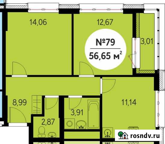2-комнатная квартира, 56 м², 9/11 эт. на продажу в Обнинске Обнинск - изображение 1
