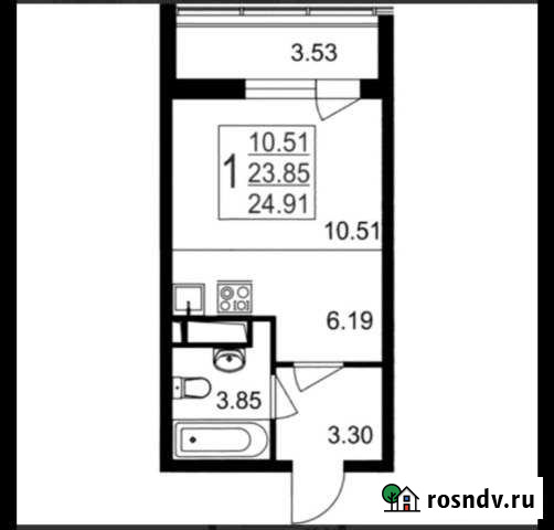 Квартира-студия, 25 м², 6/8 эт. на продажу в Красногорске Московской области Красногорск - изображение 1