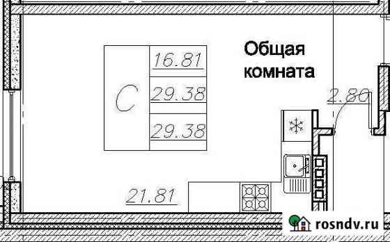 Квартира-студия, 29 м², 3/6 эт. на продажу в Воронеже Воронеж