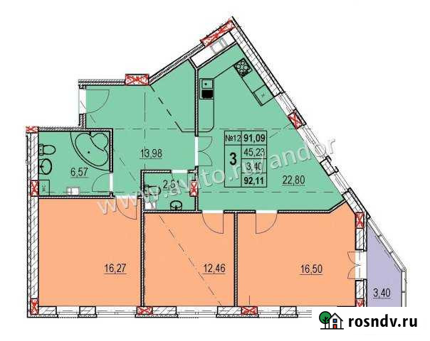 3-комнатная квартира, 94 м², 3/17 эт. на продажу в Нижнем Новгороде Нижний Новгород - изображение 1