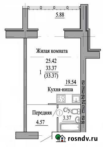 Квартира-студия, 32 м², 5/9 эт. на продажу в Череповце Череповец - изображение 1