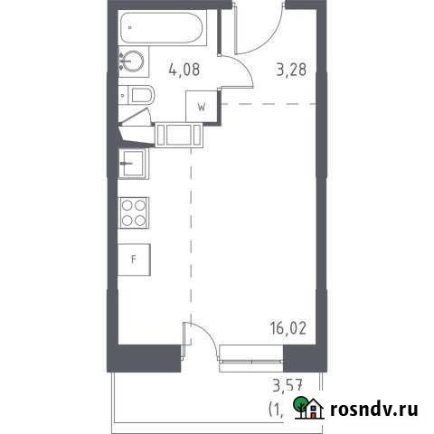 Квартира-студия, 24 м², 5/17 эт. на продажу в Видном Видное - изображение 1