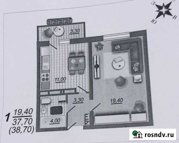 1-комнатная квартира, 38 м², 9/10 эт. на продажу в Лисках Лиски - изображение 1