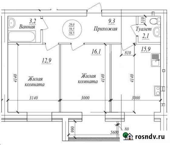 2-комнатная квартира, 60 м², 2/3 эт. на продажу в Иноземцево кп Иноземцево кп