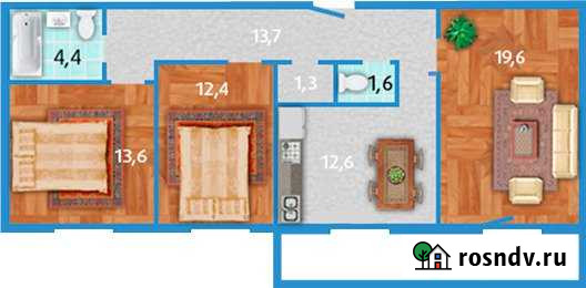 3-комнатная квартира, 79 м², 6/14 эт. на продажу во Всеволожске Всеволожск - изображение 1