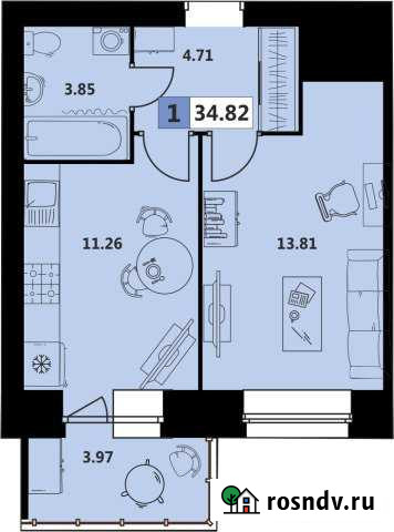 1-комнатная квартира, 35 м², 2/5 эт. на продажу в Северодвинске Северодвинск - изображение 1
