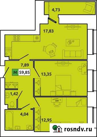 3-комнатная квартира, 60 м², 5/5 эт. на продажу в Северодвинске Северодвинск - изображение 1