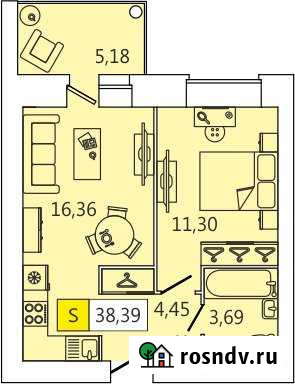 2-комнатная квартира, 38 м², 11/11 эт. на продажу в Северодвинске Северодвинск - изображение 1