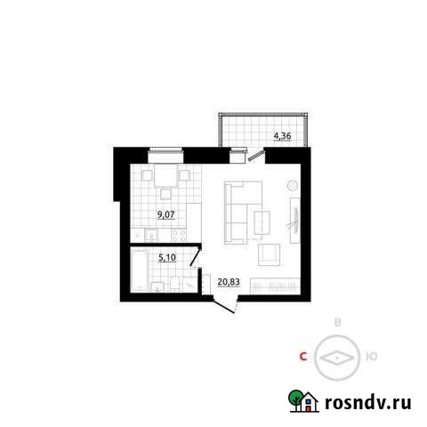 1-комнатная квартира, 37 м², 3/4 эт. на продажу в Березовском Свердловской области Березовский - изображение 1