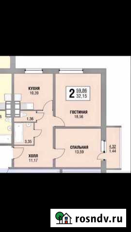 2-комнатная квартира, 60 м², 10/17 эт. в аренду на длительный срок в Поварово Поварово - изображение 1