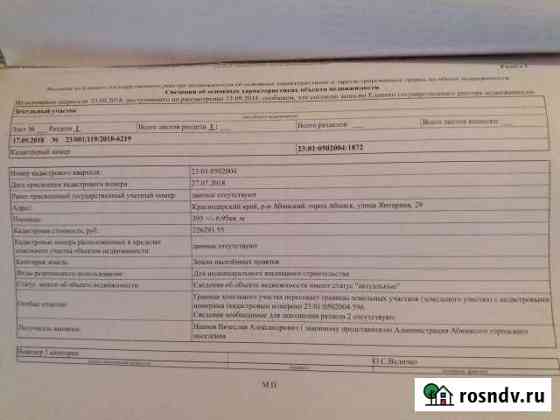 Участок ИЖС 4 сот. на продажу в Абинске Абинск