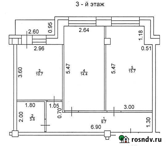 2-комнатная квартира, 54 м², 3/9 эт. на продажу в Бийске Бийск - изображение 1