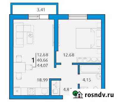 1-комнатная квартира, 44 м², 14/19 эт. на продажу в Новокуйбышевске Новокуйбышевск