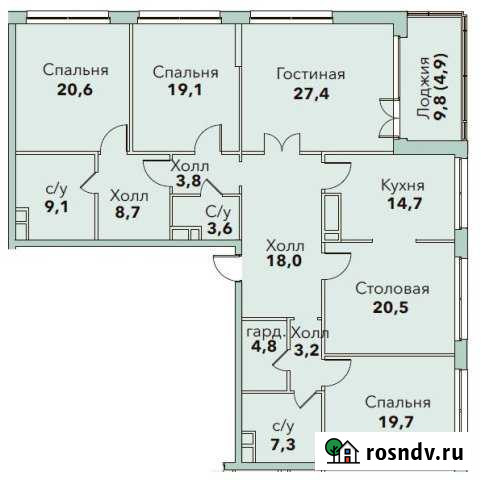 5-комнатная квартира, 187 м², 6/11 эт. на продажу в Москве Москва - изображение 1