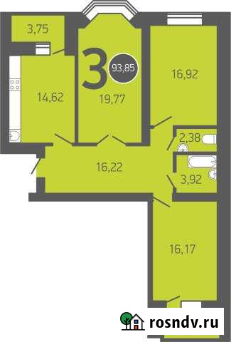 3-комнатная квартира, 93 м², 15/17 эт. на продажу в Оренбурге Оренбург - изображение 1
