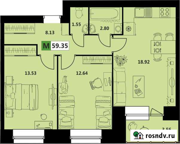 3-комнатная квартира, 59 м², 4/5 эт. на продажу в Северодвинске Северодвинск - изображение 1