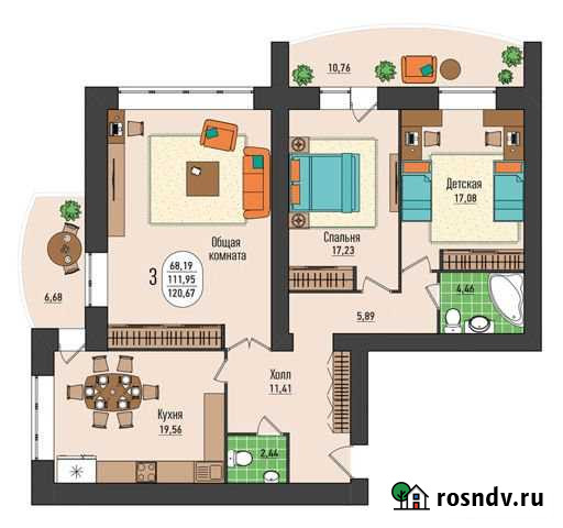 3-комнатная квартира, 120 м², 5/10 эт. на продажу в Ульяновске Ульяновск - изображение 1