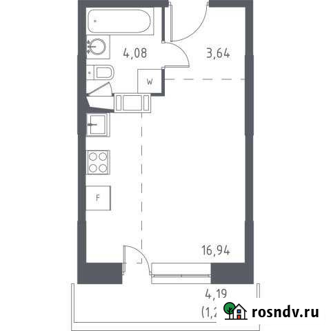 Квартира-студия, 25 м², 14/17 эт. на продажу в Видном Видное - изображение 1