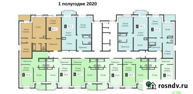 2-комнатная квартира, 59 м², 5/10 эт. на продажу в Семилуках Семилуки - изображение 1