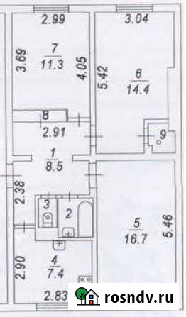3-комнатная квартира, 63 м², 1/5 эт. на продажу в Калининце Калининец - изображение 1