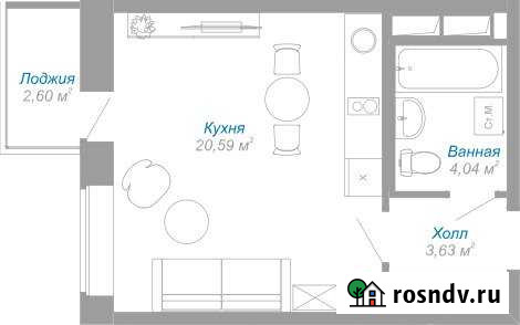 Квартира-студия, 28 м², 3/12 эт. на продажу в Буграх Бугры - изображение 1