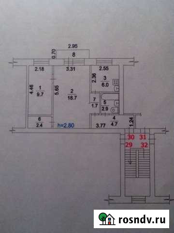 2-комнатная квартира, 46 м², 3/4 эт. на продажу в Глебовском Глебовский - изображение 1
