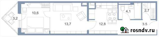 2-комнатная квартира, 52 м², 22/25 эт. на продажу в Андреевке Андреевка - изображение 1