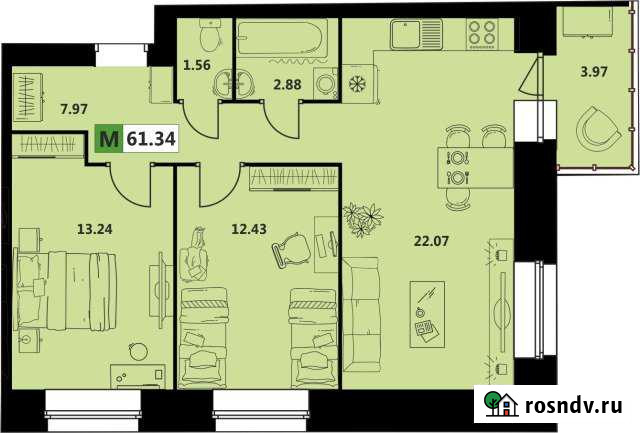 3-комнатная квартира, 61 м², 4/5 эт. на продажу в Северодвинске Северодвинск - изображение 1
