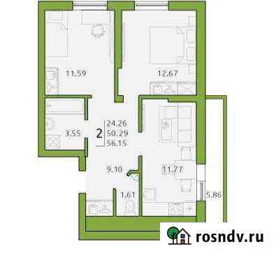 2-комнатная квартира, 56 м², 18/19 эт. на продажу в Новокуйбышевске Новокуйбышевск