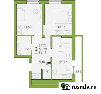 2-комнатная квартира, 56 м², 18/19 эт. на продажу в Новокуйбышевске Новокуйбышевск - изображение 1