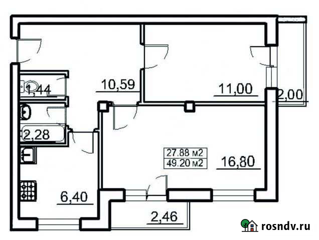 2-комнатная квартира, 49 м², 3/3 эт. на продажу в Молочном Вологодской области Молочное - изображение 1