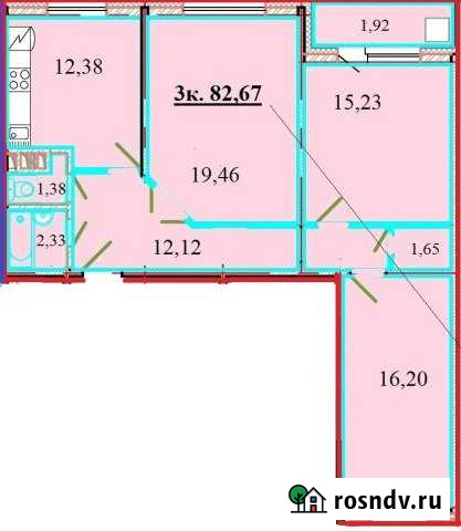 3-комнатная квартира, 82 м², 5/10 эт. на продажу в Сосновоборске Красноярского края Сосновоборск - изображение 1