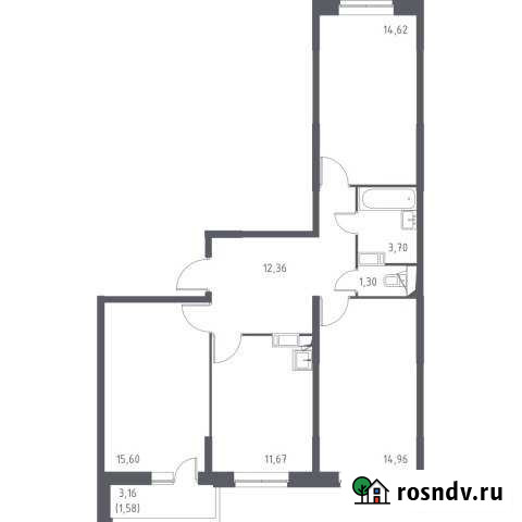3-комнатная квартира, 75 м², 9/17 эт. на продажу в Видном Видное - изображение 1