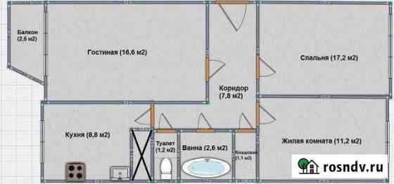 3-комнатная квартира, 63 м², 5/5 эт. на продажу в Подгорном Подгорный