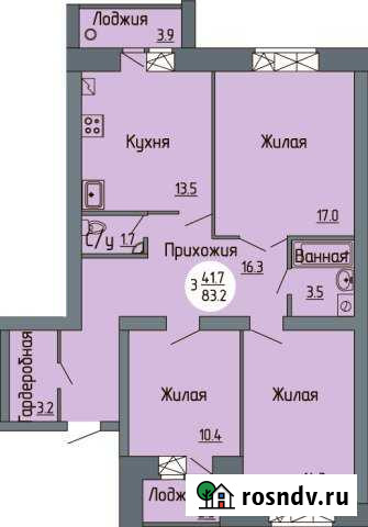 3-комнатная квартира, 82 м², 2/8 эт. на продажу в Чебоксарах Чебоксары - изображение 1