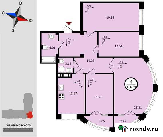 4-комнатная квартира, 116 м², 2/10 эт. на продажу во Владимире Владимир - изображение 1