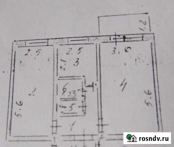 2-комнатная квартира, 44 м², 4/5 эт. в аренду на длительный срок в Бодайбо Бодайбо - изображение 1