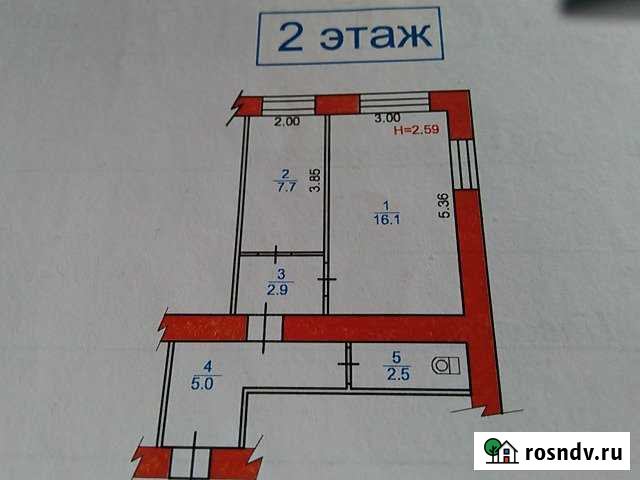 1-комнатная квартира, 34 м², 1/2 эт. на продажу в Наволоках Наволоки - изображение 1