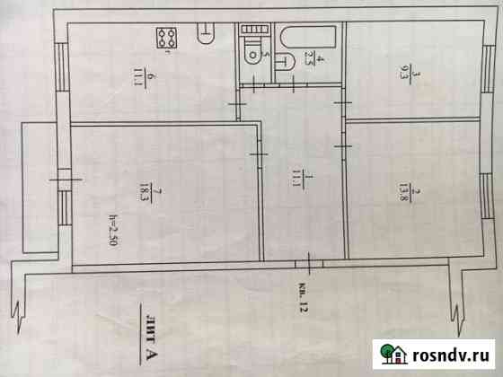 3-комнатная квартира, 68 м², 1/3 эт. на продажу в Юрьев-Польском Юрьев-Польский