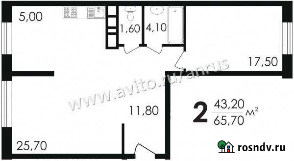 1-комнатная квартира, 65 м², 1/9 эт. на продажу в Клине Клин - изображение 1