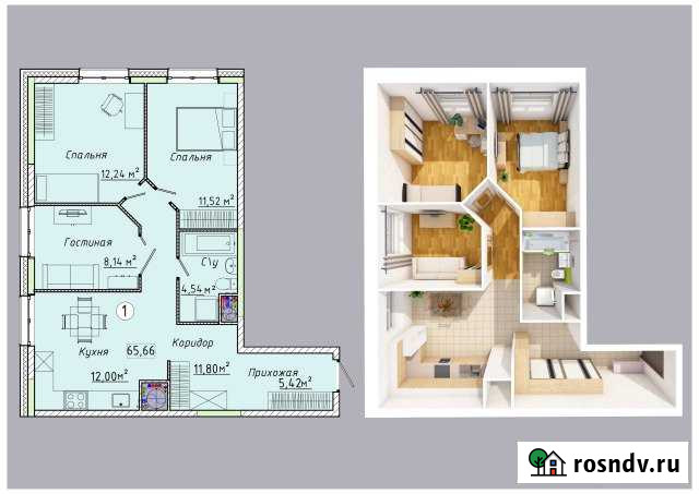 3-комнатная квартира, 65 м², 6/17 эт. на продажу в Лыткарино Лыткарино - изображение 1